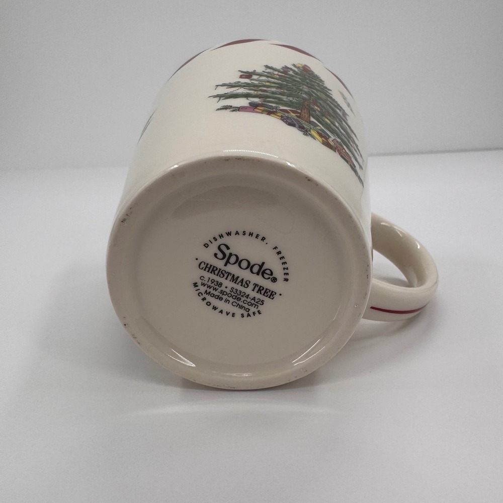 Spode Christmas Tree‎ Holiday 14 oz Candy Cane Peppermint Stripe Rim Coffee Cup - Picture 6 of 8
